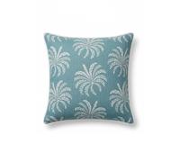 Homescapes Blue Palm Leaves Cushion, 45 x 45cm | Size: 45 cm x 45 cm Homescapes Blue 45 cm x 45 cm