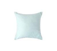 HOMESCAPES Blue Pure Egyptian Cotton Euro Size Pillowcase 40 x 40 cm 330 TC 500 Thread Count Percale Equivalent Satin Stripe Pillow Case with Zip Pack of 4