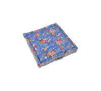 Homescapes Blue Roses Cotton Floor Cushion