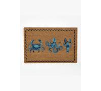 Homescapes Blue Sea Animal Non-Slip Coir Doormat | Size: 40 cm x 60 cm Homescapes Blue 40 cm x 60 cm