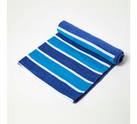 Homescapes Blue Stripe 100% Recycled Cotton Beach Towel