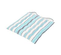 New England Stripe Seat Pad with Button Straps 100% Cotton Homescapes Blue One Size