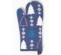 Homescapes Blue Winterland Christmas Oven Glove Blue