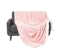 Homescapes Geometric Triangle Velvet Throw in Pink | Size: 160 cm x 200 cm Homescapes Pink 160 cm x 200 cm