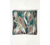 Homescapes Botanical Leaf Cushion 45 X 45 Cm Oeko-Tex In Light Green Light Green