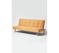 Homescapes Bower Velvet Sofa Bed, Mustard Gold