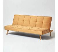 Homescapes Bower Velvet Sofa Bed, Mustard Gold
