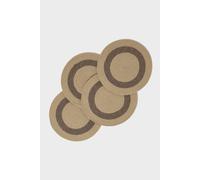 Homescapes Braided 100% Cotton Round Placemats Set of 4 in Natural Homescapes Natural