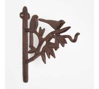 HOMESCAPES Cast Iron Bird Silhouette Hanging Basket Hook 21cm Long Wall Mounted Plant Hanger for Indoor and Outside Decoration