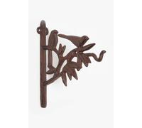 Homescapes Brown Cast Iron Bird Hanging Basket Hook Brown