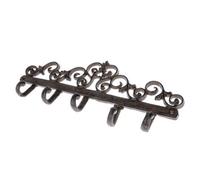 Homescapes Brown Cast Iron Coat Hooks With Decorative Swirl Design