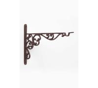 Homescapes Brown Cast Iron Extra Large Hanging Basket Hook Brown