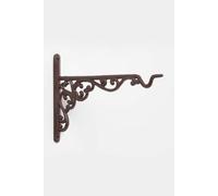 Homescapes Brown Cast Iron Large Hanging Basket Hook Brown