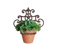 HOMESCAPES Cast Iron Wall Mounted Hanging Basket Plant Pot Holder Decorative Flower Pot Holder for Garden Walls and Fences