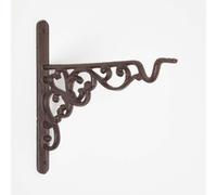 HOMESCAPES Small Cast Iron Hanging Basket Hook 20 cm Long Wall Mounted Plant Hanger for Indoor and Outdoor Decoration