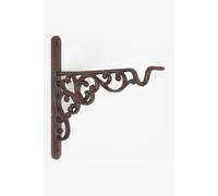 Homescapes Brown Cast Iron Small Parisian Style Hanging Basket Hook Brown One Size