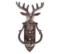 Homescapes Brown Deer Head Cast Iron Door Knocker