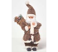 Homescapes Brown Light Up Santa Decoration 43 Cm Tall Brown One Size