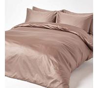 Organic Cotton Duvet Cover Set 400 TC Homescapes Brown Single