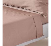 Organic Cotton Flat Sheet 400 TC Homescapes Brown King Flat