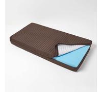 Homescapes Brown Quilted Polyester 2 Seater Orthopaedic Booster Cushion Cover