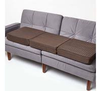 (Chocolate) Orthopaedic Foam 3 Seater Booster Cushion Suede Removable Cover