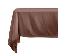 HOMESCAPES Brown Table Cloth, Plain Cotton Tablecloth, Square, Handcrafted & Durable Dining Table Cover with Hem Stitch, Hypoallergenic, Washable, Chocolate Brown - 137 x 137cm