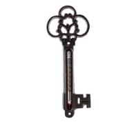 Homescapes Brown Wall Mounted Cast Iron Decorative Key Thermometer