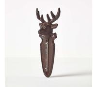 Homescapes Brown Cast Iron Garden thermometer Wall Mounted Stag Shaped Temperature Gauge