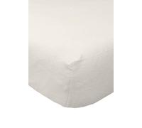 HOMESCAPES Luxury Flannelette Cream Brushed Cotton Fitted Sheet, Heavy weight 160gsm 100% Cotton, King