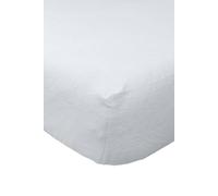 HOMESCAPES Luxury Flannelette White Brushed Cotton Fitted Sheet, Heavy weight 160gsm 100% Cotton, King