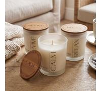 HOMESCAPES Candle Gift Set - Lavender Eucalyptus Jasmine Scented Trio | Premium home fragrance set featuring Lavender & Sage, Eucalyptus & Bamboo, Jasmine & Ylang-Ylang in glass jars with MDF lids