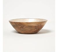 Homescapes Capiz Style Mango Wood Enamel Bowl 25Cm