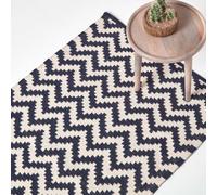 Homescapes Casablanca Handwoven Cotton Kilim Rug in Dark Blue | Size: 90 cm x 150 cm Homescapes Dark Blue 90 cm x 150 cm
