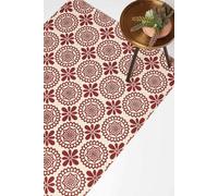 Homescapes Cassia Red Cotton Geometric Rug Red 160cm x 230cm