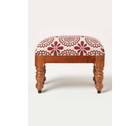 Homescapes Cassia Red Geometric Footstool, 50 X 30 X 40 Cm Red