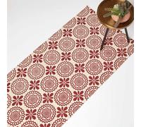 Homescapes Cassia Red Cotton Geometric Rug | Size: 66 cm x 200 cm Homescapes Red 66 cm x 200 cm