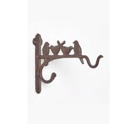 HOMESCAPES Cast Iron Hanging Basket Bracket for Bird Feeders, Lanterns and Hanging Flower Baskets Heavy Duty Outdoor Garden Wall Hook, 25 cm Long