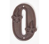 Homescapes Cast Iron House Number, 0 In Brown Brown