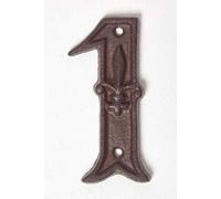 Homescapes Cast Iron House Number, 1 In Brown Brown
