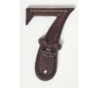 Homescapes Cast Iron House number, 7 in Brown Homescapes Brown