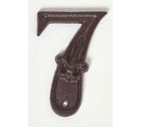 Homescapes Cast Iron House number, 7 in Brown Homescapes Brown