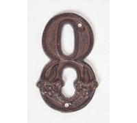 Homescapes Cast Iron House Number, 8 In Brown Brown One Size