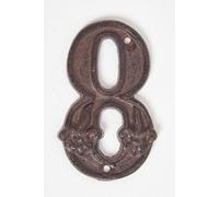 Homescapes Cast Iron House number, 8 in Brown Homescapes Brown