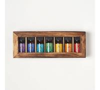HOMESCAPES Chakra Essential Oil Set with Wooden Case - 7 Pack