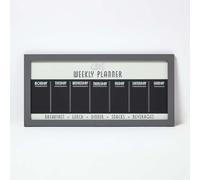 HOMESCAPES Chalk Board, Weekly Planner Pad for Kitchen Walls, Bistro Menu Blackboard 67 x 32 cm, Decorative Wooden Meal Planners, Lightweight Notice Boards for Party, Home, Cafe & Restaurants