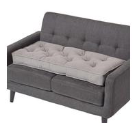 Homescapes Charcoal Grey Cotton 2 Seater Booster Cushion