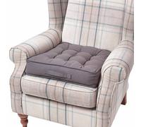 Homescapes Charcoal Grey Cotton Armchair Booster Cushion