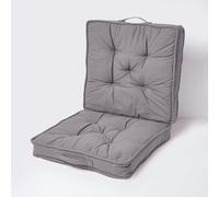 Homescapes Charcoal Grey Cotton Travel Support Booster Cushion