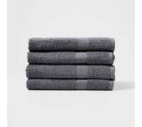 HOMESCAPES Charcoal Grey Turkish Cotton Set of 4 Bath Towels Super Soft Thick & Absorbent 500 GSM Towel Heavy Weight for everyday Luxury